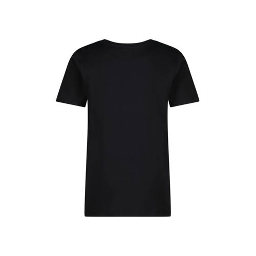 Messi T-shirt Miassi met logo zwart lichtroze Jongens Katoen Ronde hals 164