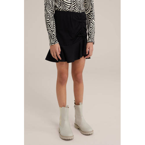 WE Fashion rok zwart Meisjes Viscose Effen 98 104