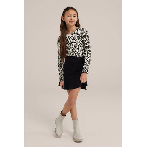 WE Fashion rok zwart Meisjes Viscose Effen 98 104