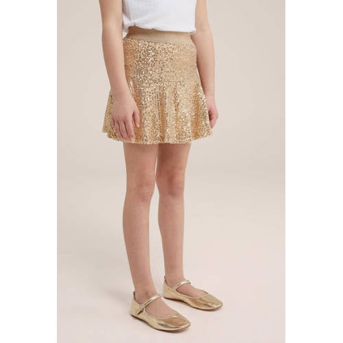 WE Fashion rok goud Meisjes Polyester Effen 110 116