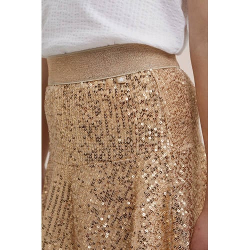 WE Fashion rok goud Meisjes Polyester Effen 110 116