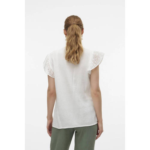 Mamalicious zwangerschaps- en voedingstop MLJUANA offwhite Blouse Ecru Dames Katoen Ronde hals S