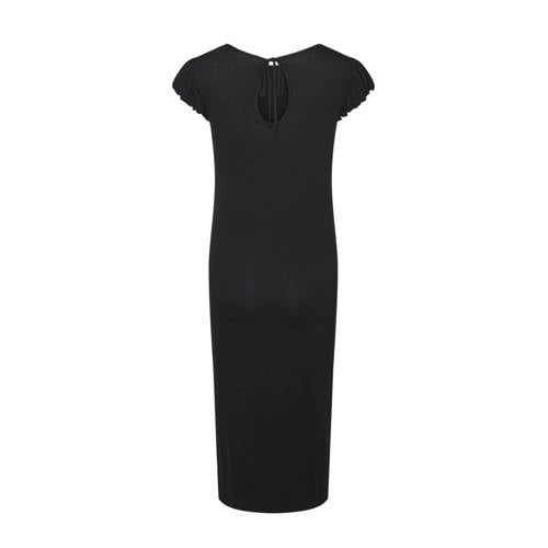 Mamalicious zwangerschapsjurk MLMOLLY zwart Dames Viscose Ronde hals Effen S
