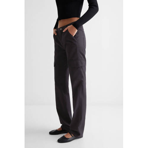 Mango Kids cargobroek zwart Meisjes Lyocell Effen 172(L)
