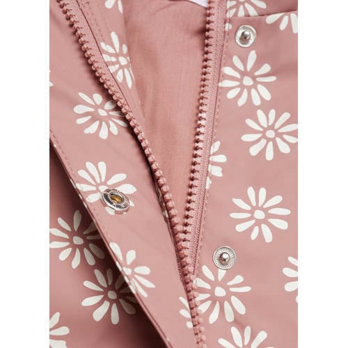 Mango Kids gebloemde zomerjas roze Meisjes Polyester Capuchon Bloemen 110