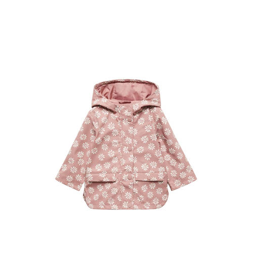 Mango Kids gebloemde zomerjas roze Meisjes Polyester Capuchon Bloemen - 104