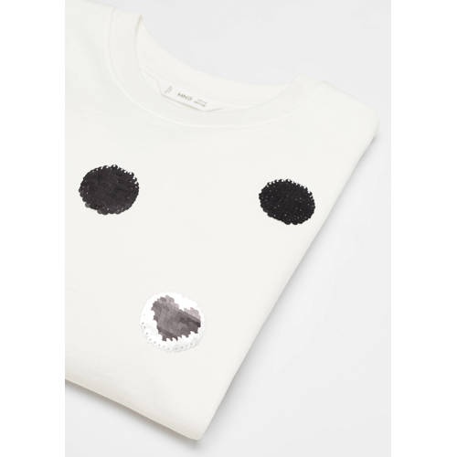 Mango Kids sweater met printopdruk wit Printopdruk 140