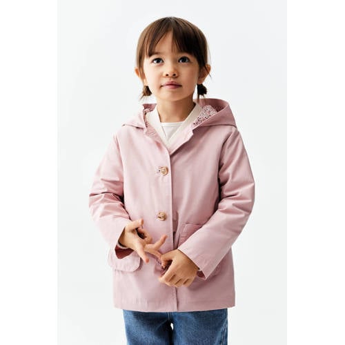 Mango Kids zomerjas roze Meisjes Katoen Capuchon Effen 104