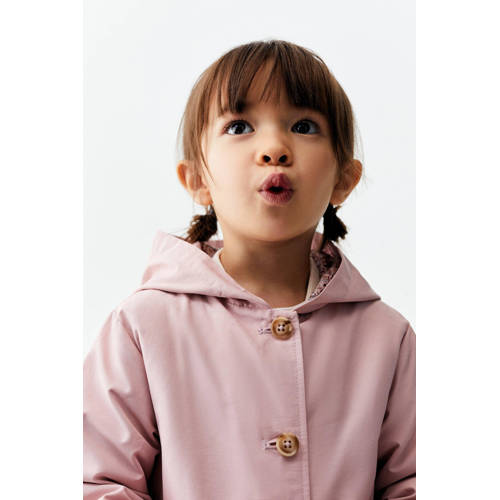 Mango Kids zomerjas roze Meisjes Katoen Capuchon Effen 80