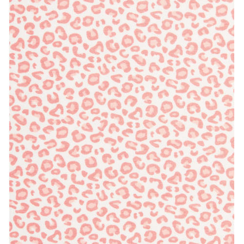 Little Label shortama met panterprint roze Meisjes Stretchkatoen Vierkante hals 98 104