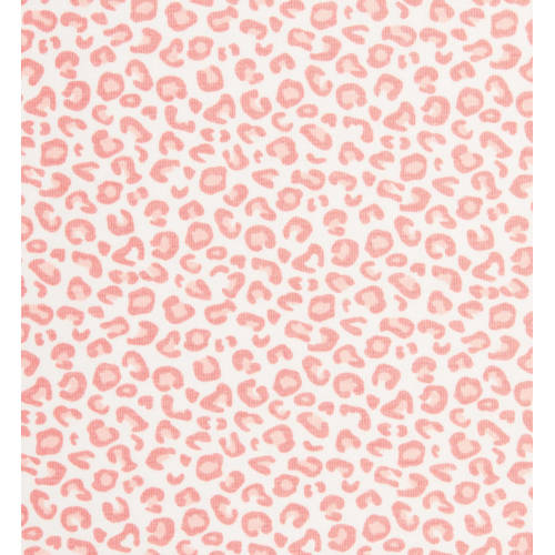 Little Label shortama met panterprint roze Meisjes Stretchkatoen Vierkante hals 110 116