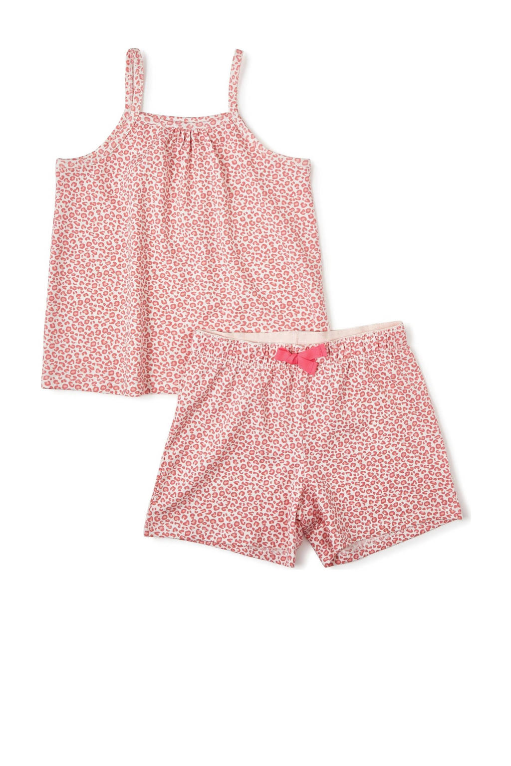 Little Label shortama met panterprint roze