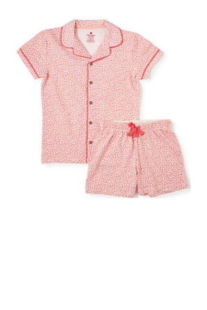 shortama met panterprint roze