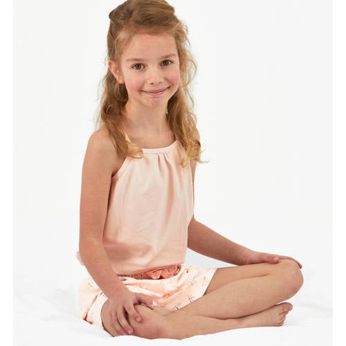 Little Label shortama met all over print roze Meisjes Stretchkatoen Ronde hals 98 104