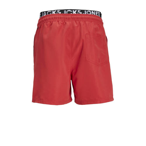 jack & jones JUNIOR zwemshort JPSTFIJI rood Jongens Polyester Logo 128