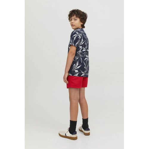 jack & jones JUNIOR zwemshort JPSTFIJI rood Jongens Polyester Logo 128