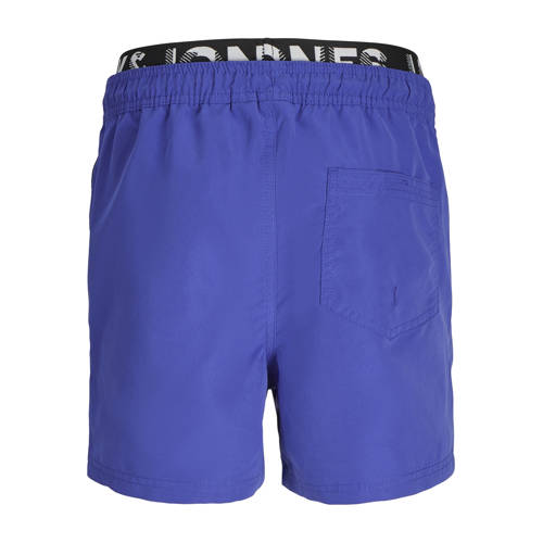 jack & jones JUNIOR zwemshort JPSTFIJI kobaltblauw Jongens Polyester Logo 128
