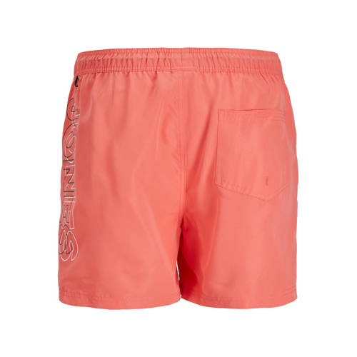 jack & jones JUNIOR zwemshort JPSTFIJI koraalrood Jongens Polyester Effen 128
