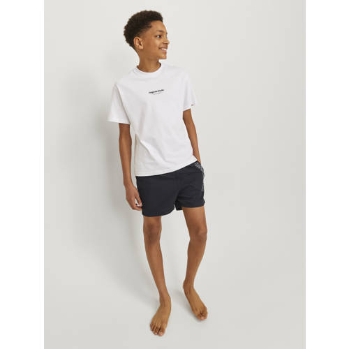 jack & jones JUNIOR zwemshort JPSTFIJI zwart Jongens Polyester Effen 140