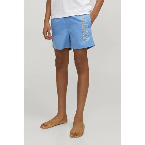 jack & jones JUNIOR zwemshort JPSTFIJI blauw Jongens Polyester Effen 128