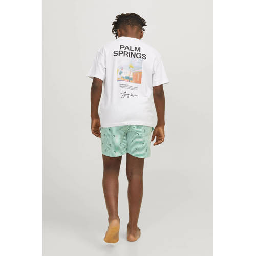 jack & jones JUNIOR zwemshort JPSTFIJI groen wit Jongens Gerecycled polyester 128
