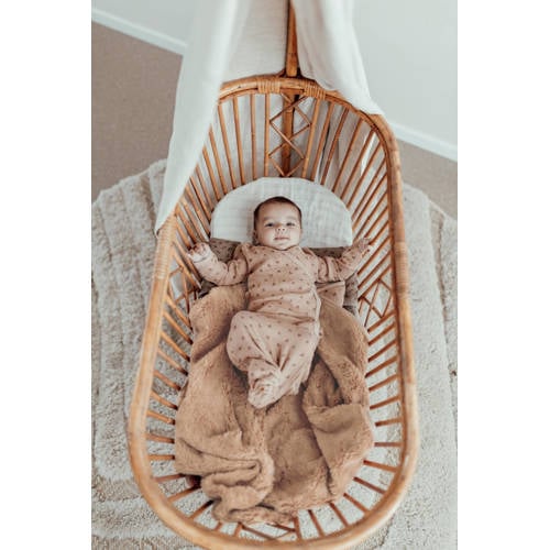 Snoozebaby ledikant deken roze Babydeken Effen | Babydeken van