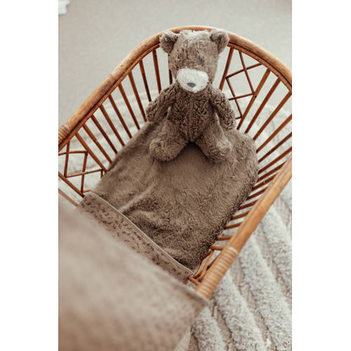 Snoozebaby wiegdeken met teddy hazel brown Babydeken Bruin All over print