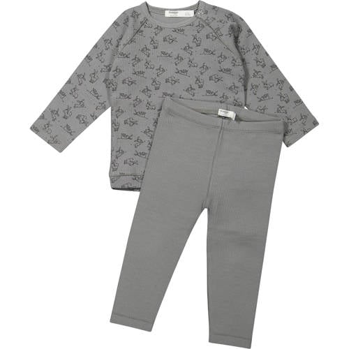 Snoozebaby pyjama cloudy grey Grijs Jongens/Meisjes Biologisch katoen Ronde hals