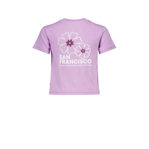 America Today T-shirt Elise met backprint lila Paars Meisjes Katoen Ronde hals 134 140