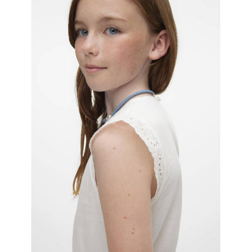 VERO MODA GIRL top VMEMILY wit Meisjes Katoen Ronde hals Effen 116