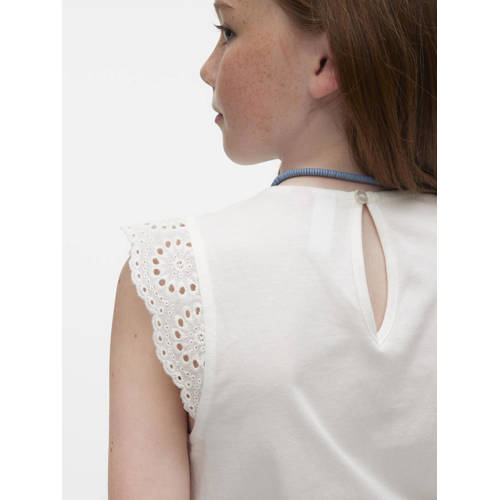 VERO MODA GIRL top VMEMILY wit Meisjes Katoen Ronde hals Effen 116