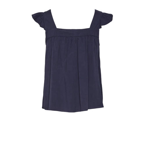 VERO MODA GIRL top VMRUSK donkerblauw Blouse Meisjes Viscose Vierkante hals 116