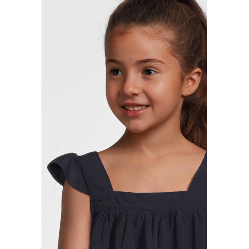 VERO MODA GIRL top VMRUSK donkerblauw Blouse Meisjes Viscose Vierkante hals 116