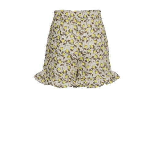 VERO MODA GIRL casual short VMNATALI met all over print geel wit bruin Korte broek Meisjes Sweat 116