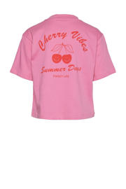 thumbnail: VERO MODA GIRL T-shirt VMCHERRY met backprint felroze