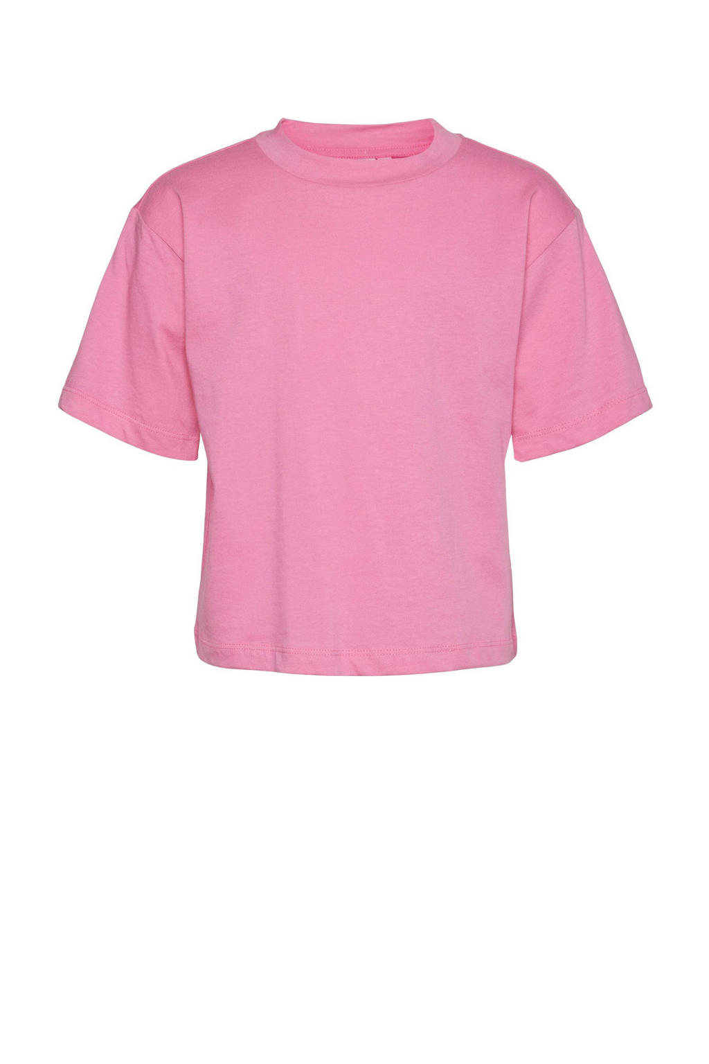 Roze meisjes VERO MODA GIRL T-shirt van katoen met backprint, korte mouwen en ronde hals