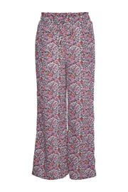thumbnail: Roze, oranje en witte meisjes VERO MODA GIRL gebloemde wide leg broek van polyester met regular waist en elastische tailleband