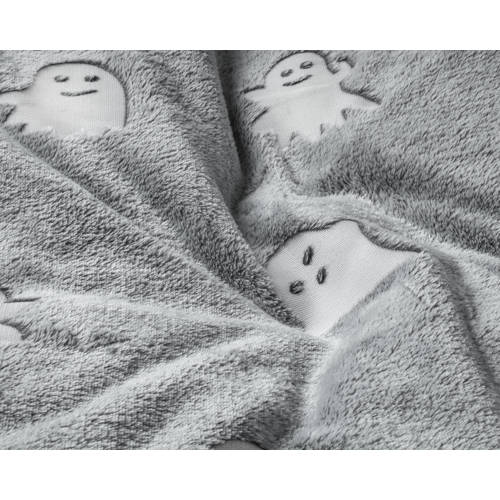 Sleeptime fleece dekbedovertrek 1 persoons (140x220 cm) Grijs Backprint