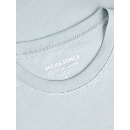 jack & jones JUNIOR T-shirt KORVESTERBRO met tekst lichtblauw Jongens Katoen Ronde hals 128