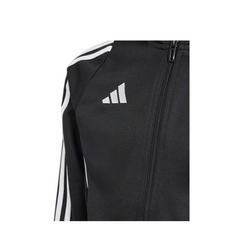 Adidas Performance voetbal trainingsjack TIRO 24 zwart wit Sportvest Jongens Meisjes Gerecycled polyester Opstaande kraag 176