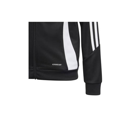Adidas Perfor ce Junior voetbal trainingsjack TIRO 24 zwart wit Sportvest Polyester Opstaande kraag 176