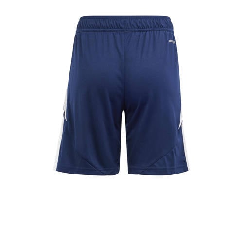 Adidas Performance Junior voetbalshort TIRO 24 donkerblauw Sportbroek Jongens Meisjes Polyester 152