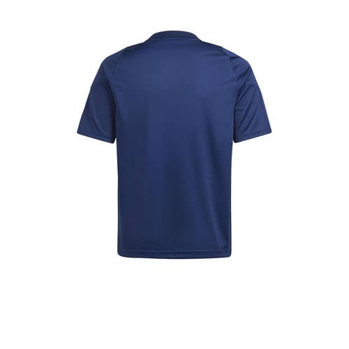 Adidas Performance Junior voetbalshirt Tiro donkerblauw wit Sport t-shirt Jongens Meisjes Polyester Ronde hals 164