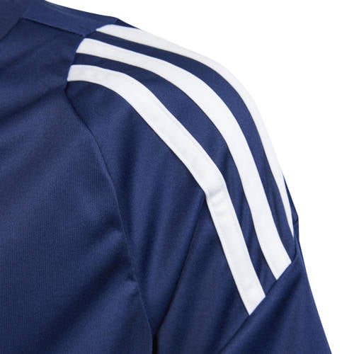 Adidas Performance Junior voetbalshirt Tiro donkerblauw wit Sport t-shirt Jongens Meisjes Polyester Ronde hals 164