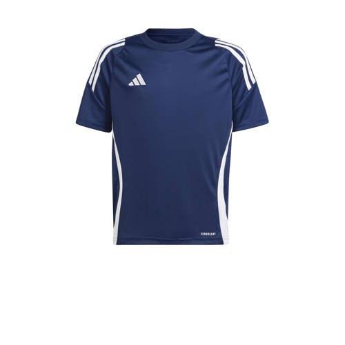 adidas Performance voetbalshirt TIRO 24 donkerblauw/wit Sport t-shirt Jongens/Meisjes Polyester Ronde hals