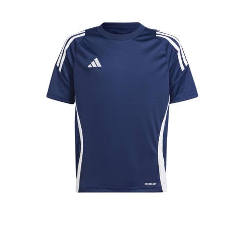adidas Performance Junior voetbalshirt Tiro 24 donkerblauw/wit Sport t-shirt Jongens/Meisjes Polyester Ronde hals - maat 176 afbeelding