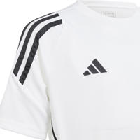 thumbnail: Wit en zwarte jongens en meisjes adidas Performance voetbalshirt van gerecycled polyester met korte mouwen en ronde hals