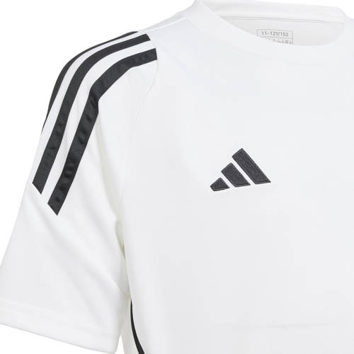 Adidas Performance voetbalshirt wit zwart Sport t-shirt Jongens Meisjes Gerecycled polyester Ronde hals 176
