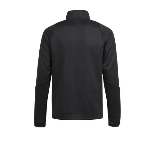 Adidas Performance Junior voetbalsweater TIRO 24 zwart wit Sportsweater Jongens Meisjes Polyester Opstaande kraag 128