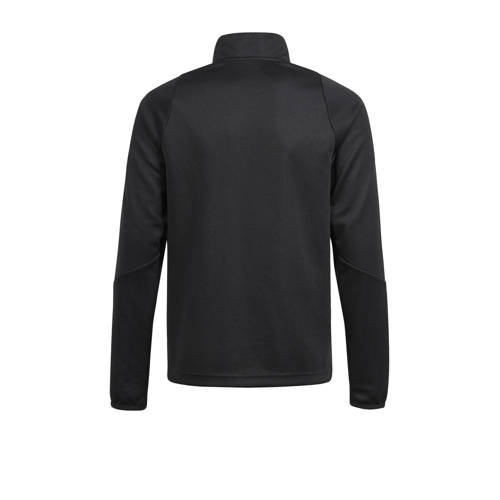 Adidas Performance voetbalsweater TIRO 24 zwart wit Sportsweater Jongens Meisjes Gerecycled polyester Opstaande kraag 128